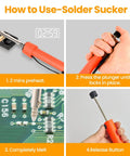 Step-by-step guide using Dual Use 30W Electric Desoldering Gun Solder Sucker and Iron With Multiple Nozzles High Temp Heatproof Handle