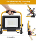 50W LED Work Light 5000 Lumen 6000K Daylight Flood IP66 Waterproof With 13.1 Ft Cord rotating angles display