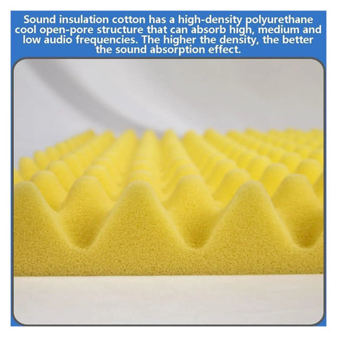 Close-up of Professional Polyurethane Self Adhesive Soundproofing Foam Rolls Five Meter Long Killer Acoustic Dampening Panels texture.