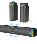 Desktop Gaming Monitor Speakers With Lit RGB Lights Bluetooth Soundbar 2 In 1 USB Powered Split Or Combine Freely For Crystal Clear PC Audio Immersive Game Sound Easy Setup