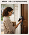Smart Front Door Lock Set With Built In Wifi Bluetooth Deadbolt Featuring Rapid Print Fingerprint Scanner App And Voice Control for keyless entry via iPhone Home Key.