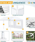 10x20 Ft Outdoor Party Tent Canopy With 6 Removable Sidewalls, steel frame, waterproof fabric, window design, for weddings