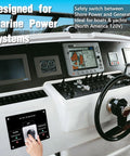 Marine Transfer Switch Panel 120V 30A installed on a boat dashboard, with 2-position break-before-make power selector and LED indicator.