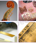 Premium Brass Shim Stock Kit For DIY Crafters, 10 Pieces Of 0.004 Inch Thick Brass Strips, 6 Inches Long By 1 Inch Wide in use