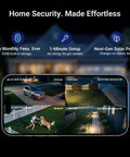 Plug And Play Wireless Outdoor Home Security Camera System 4 Camera Kit With Solar Power, night view with four camera feeds