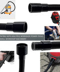 12 Foot Dust Collection Vacuum Hose Kit With Five Fittings For Woodworking And Home Shop Use shown with various power tools
