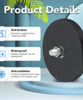 DIYMAG rubber-coated neodymium magnet base, 2.6-inch disk with M8 stud and nut, black, front view