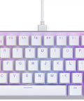 Top view of Solid Flex Compact Mechanical Gaming Keyboard With Heavy Aluminum Build Smooth Fox Switches Bright Per Key Rgb UK Qwerty.