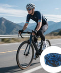 Cyclist riding with Camouflage EVA Road Bike Handlebar Tape With Bar Plugs Two Rolls Comfortable Grip Cycling Wrap For Road