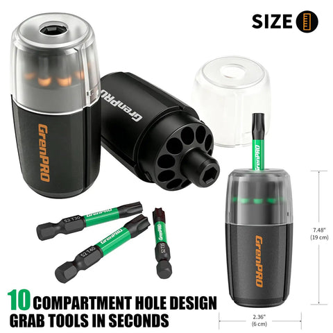 Impact Screwdriver Bits Set 33 Piece With Two Inch Allen And Torx Bits SAE And Metric S2 Steel Magnetic One Quarter Inch Hex Shank
