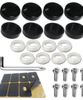 Matte Black License Plate Screw Caps Kit With M6X20mm Stainless Steel Bolts, Rustproof Car Tag Hardware Fastener Set