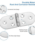 Heavy Duty Folding Table Hinges 4 Pack Stainless Steel Round Edge Brackets Easy Install Hardware For Furniture Build Solid Pivot Zero Drama Assembly Silver Finish Top Shelf Hardware Pick For Weekend Builders with countersink holes.