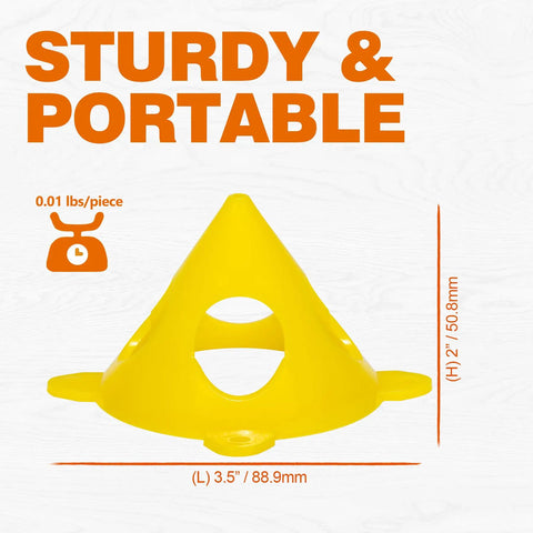 56 Pack Pyramid Painter Stands For Canvas And Doors Elevate Your Paint Projects With Mini Cone Stands, yellow, sturdy, portable