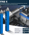 10-piece lathe cutting tool set with blue C-6 carbide tips and 1/4" shanks (2" long), 60° rake angle, Amazon