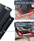Torque Converter Motor Riser Plate For Coleman Mini Bikes With 196cc And 212cc Engines Adds One And Three Quarter Inch Lift For Extra Ground Clearance Fits CT200U BT200X And CT200U EX Mini Bikes For Off Road Ready Adventures shown in side and installed views on mini bike frame