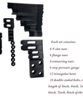 58 Piece Clamping Kit For T Slot Fixtures Three Eighths Inch With Nuts Bolts And Step Blocks layout against white background