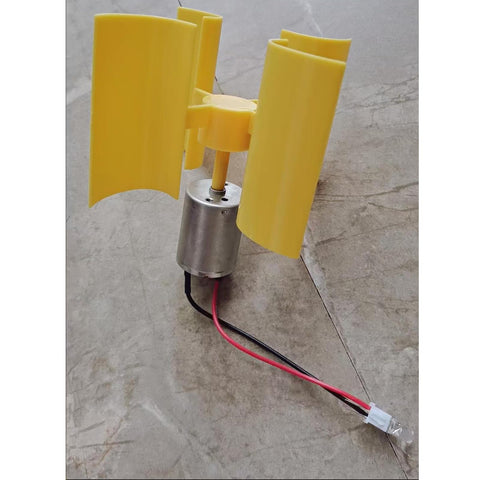 Vertical Axis Wind Turbine Generator Kit For DIY Physics Science Experiments Educational Hands On Teaching Tool For Learners Power Generation Principle Research, featuring yellow blades and motor.