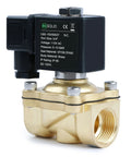Three Quarter Inch Brass Solenoid Valve, Normally Closed, 110V 120V AC, 145 PSI Electric Valve for Water Air Diesel, NPT Connection