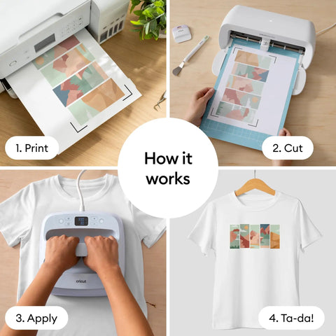 How it works with Premium Sublimation Paper Pack 100 Sheets 8.5 By 11 Letter Size for vivid color transfers on white t-shirt.