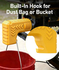 Table Saw Dust Collection Adapter With 2.05 Inch Snap On Dust Port For Universal Fit showing built-in hook for dust bag