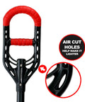 Red and black Dual Soft AIR Light Grip handle of Multi Digger Garden Spade With Reinforced Fiberglass Handle, Lightweight Arrow Head Shovel.