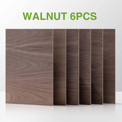 Walnut plywood sheets, 6-pack, 12 x 16 x 1/8 in (3 mm) thick, for laser cutting, engraving, and pyrography