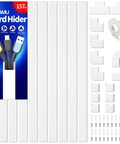 Premium Wall Cord Hider Kit With 157 Inch Cable Raceway For TV Wires, white cable management hider, shown with contents.