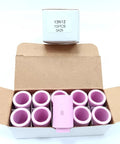 Open box displaying Ceramic Cup TIG Nozzle 13N12 One Half Inch WP 12.5mm Heavy Duty Welding Torch Nozzles Pack Of 10