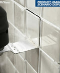 3 Pack Diamond Grit Oscillating Blades For Grout Removal And Mortar Cleaning in use on ceramic tiles
