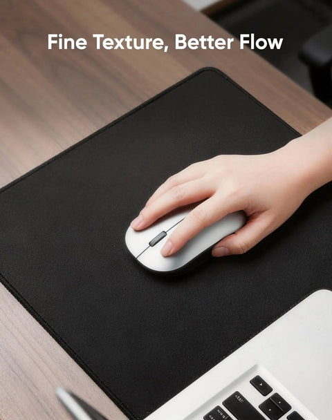 Hand using a mouse on an Oversized Gaming Mouse Pad With Durable Stitched Edges And Non Slip Rubber Base For Home Office And Gaming Setups 31.5 Inches By 11.8 Inches Desk Mat Keyboard Mat