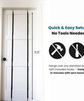 Over The Door Cap Rack Organizer 2 Pack Holds Up To 16 Hats installed on white door, tool-free setup shown
