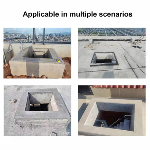 Heavy Duty Aluminum Roof Access Hatch Door With Maintenance Hatch And Security Barrier For Emergency Access In Factory Warehouse Or Home Attic Skylight Cover Rainproof Anti Theft Blackout 95x95cm on flat roof