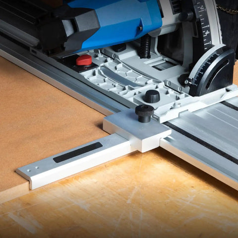 Pro Grade Track Saw Guide Square For Exact 90 Degree Cuts Fits Most Track Saw Guide Rails With Universal T Slot Design in use