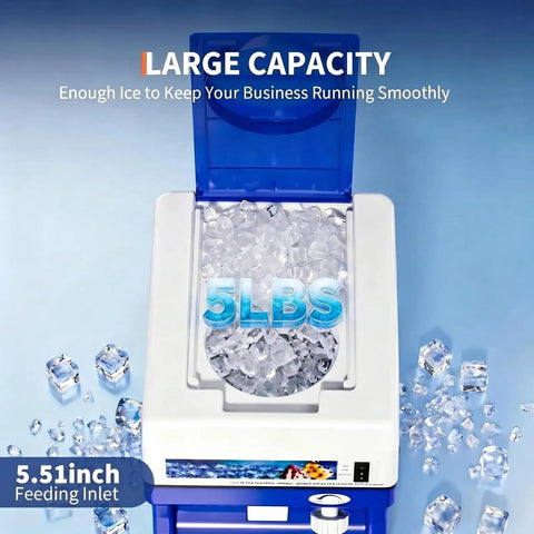 Top view of Pro Grade Ice Shaver Crusher With 300 Lbs Per Hour Capacity 500W Tabletop Snow Cone Machine with 5 lbs ice hopper
