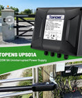 Plug And Play 24V Power Supply Transformer With Backup Battery Charger And Solar Controller IP65 Waterproof 100 240 VAC To 24V DC, gate opener unit