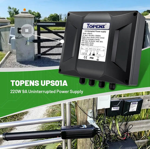 Plug And Play 24V Power Supply Transformer With Backup Battery Charger And Solar Controller IP65 Waterproof 100 240 VAC To 24V DC, gate opener unit