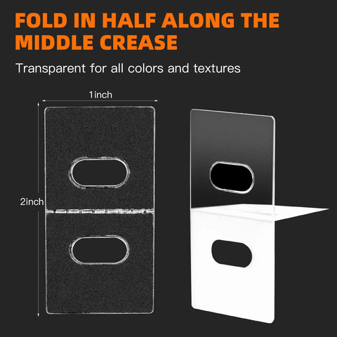 Sixty Clear Vertical Blind Repair Tabs Universal Snap In Replacement Clips Quick No Sweat Home Fix, transparent 1x2 inch tabs.