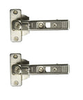 Industrial Grade Sixty Degree Press In Clip Self Closing Bi Fold Cabinet Door Hinges Nickel Plated Finish on display.