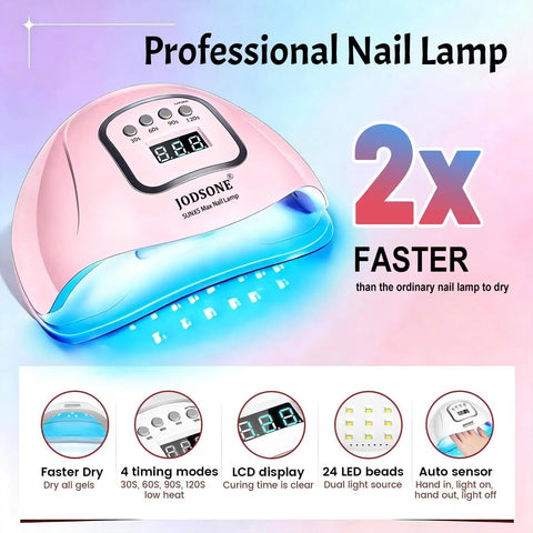 Professional nail lamp for 36Pcs Gel Nail Polish Kit With 32 Classic Colors And 4 Essential Addons Base Coat No Wipe Top Coat Matte