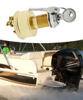Heavy Duty Marine Ignition Switch 3 Position Off On Start For Boats MP39060-1 Brass Construction with keys and boat scene
