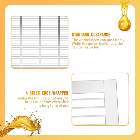 Two Pack Metal Queen Excluder For Beehives 10 Frame Size with standard clearance and edge-wrapped design details
