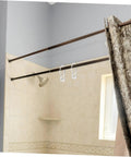 Plastic Shower Curtain Hooks Set With Smooth Glide for Windows and Bathrooms 150 Pcs on rod in shower.