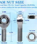 Beefy 7/8-14 Heim Joint Rod End Kit With 7/8-1/2 HMS Spacers And.120 Wall Bung Chromoly Panhard Bar For Steering And Suspension Traction Bars And Steering Linkage Two Sets With Right And Left Hand Threads, 7/8-14 RH/LH joints