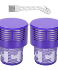 2 Pack Dyson V10 Replacement Filters With 1 Cleaning Brush For V10 Cyclone Series Absolute Animal Total Clean SV12 shown
