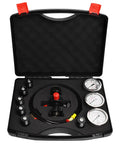 Hydraulic Nitrogen Accumulator Charging Kit With Seven Adapters And Three Gauge Readouts For 1500, 3600, And 6000 PSI in case