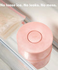 Definitely A Game Changer For Pumping Moms Reusable Breast Milk Cooler Ice Packs in pink inside a fridge.