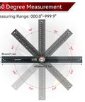 Knockout Digital Protractor And Angle Finder Ruler Dropping Dead On Inside Outside Measurements On A Backlit Display built for easy 360-degree angle measurement.