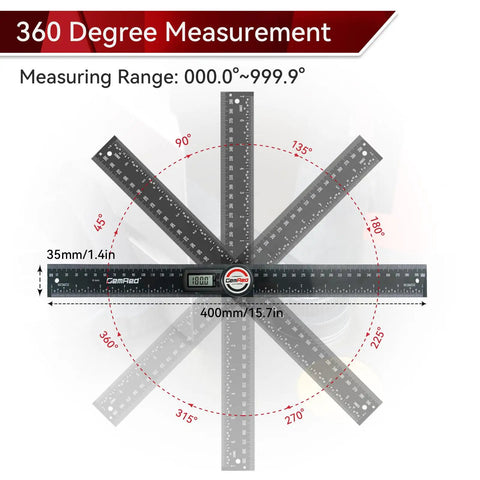 Knockout Digital Protractor And Angle Finder Ruler Dropping Dead On Inside Outside Measurements On A Backlit Display built for easy 360-degree angle measurement.