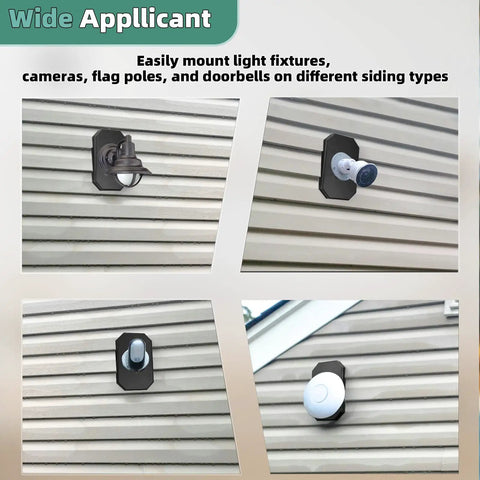 Vinyl Siding Mounting Block For Outdoor Lights With Built In Electrical Box Fits Half Inch Lap Siding And Four Inch Overlap Black Large Size 1 Pack No Fuss Easy Install Durable Siding Plate Mount mounted on vinyl siding with outdoor lights