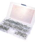 Heavy Duty Aluminum Blind Rivet Kit With Flange Flat Head Open End Long 140-Piece Assortment in clear storage case